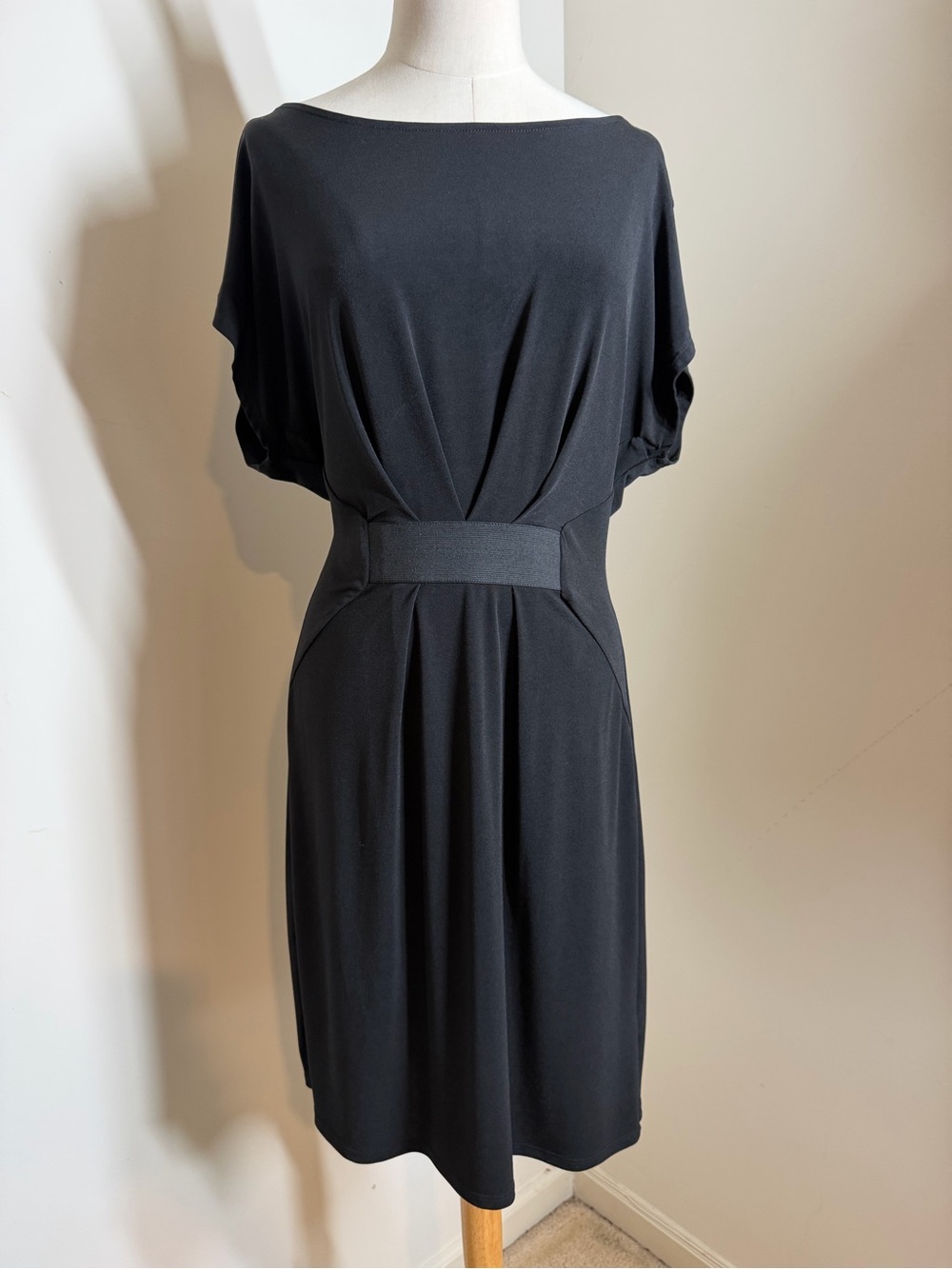 Banana Republic Women’s Black Draped -SZ M- Flutter Sleeve Cocktail Dress